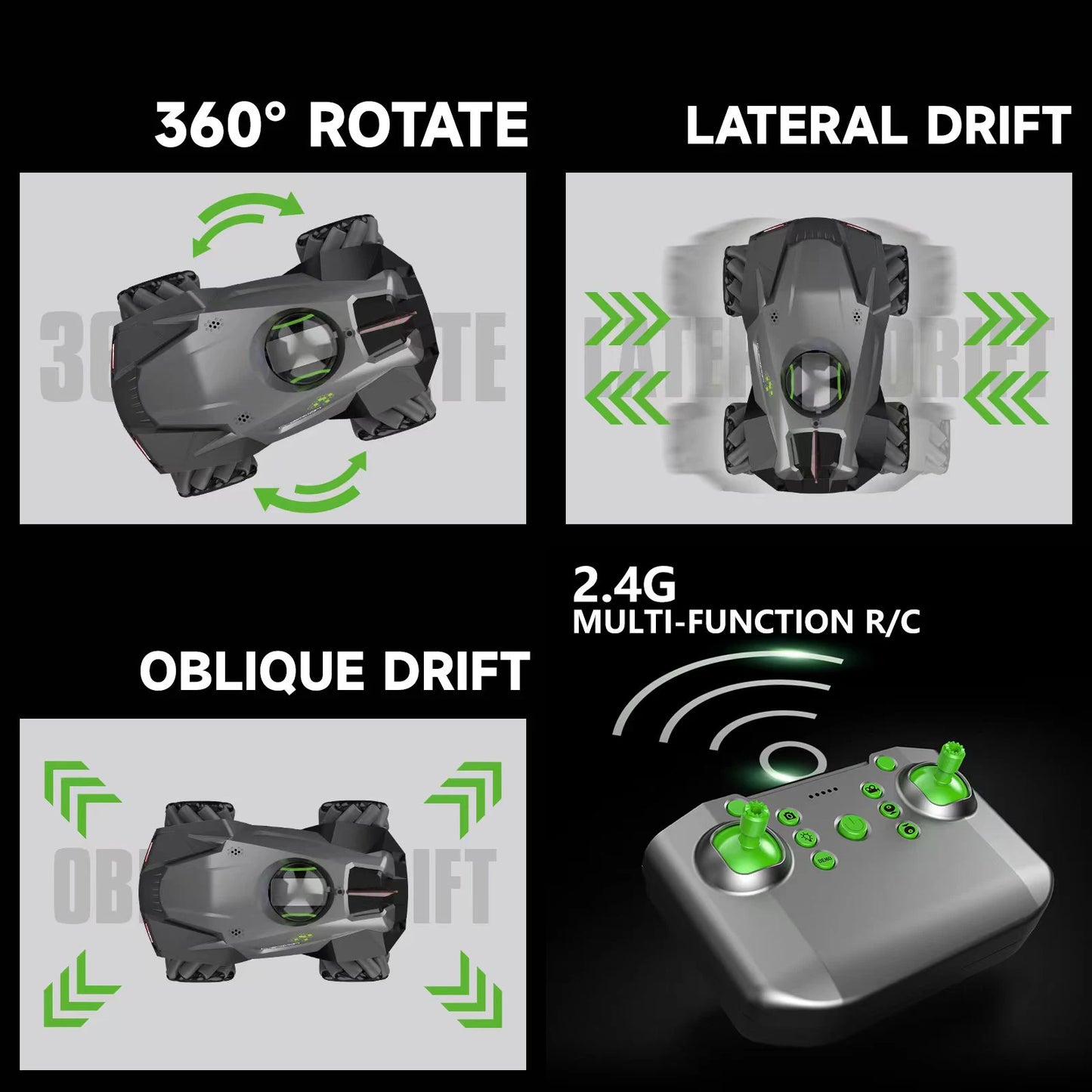 RC Car 1:20 With Video 2.4G WIFI FPV HD Camera Car 360° Rotation Stunt Camera Remote Control Cars Kids Boys Children's Toys Gift