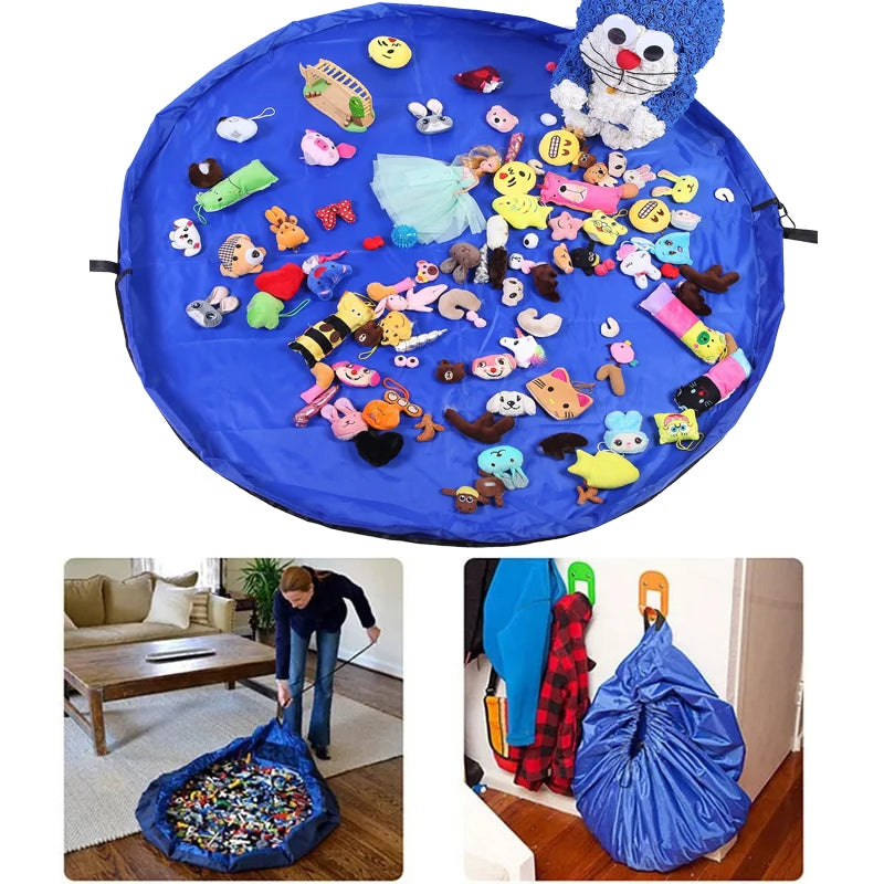 Quick storage bag for children's toys home and outdoor storage mat Large drawstring waterproof toy storage bag