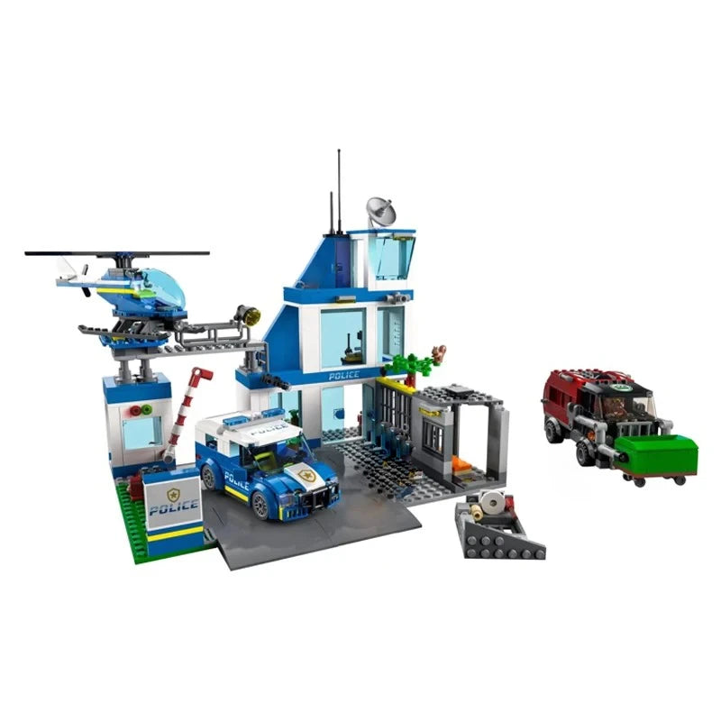 2024 new product city series 60316 modern police station boys building blocks police car children's toys assembling educational