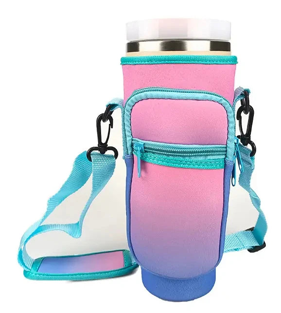 Water Bottle Carrier Bag with Phone Pocket for Stanley Cup 40 oz, Water Bottle Holder Adjustable Strap Stanley Cup Accessories