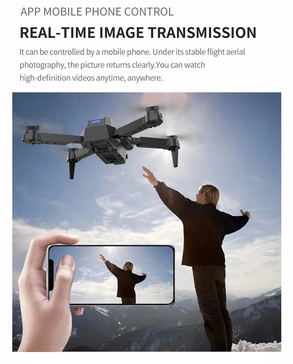 Professional Drone E88 4K Wide-Angle HD 1080P Camera WiFi FPV Height Hold Foldable RC Drone Quadrotor Helicopter Children's Toys