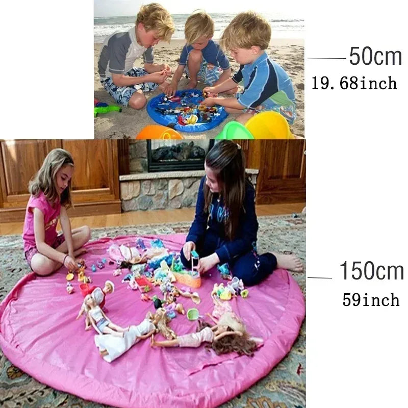 Quick storage bag for children's toys home and outdoor storage mat Large drawstring waterproof toy storage bag