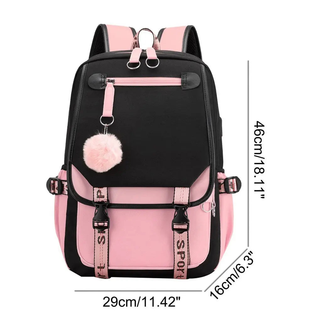 Twice Large Capacity USB Charging Book Bag Mochila Travel Bag Sana Momo Backpacks Gift Fans Collection