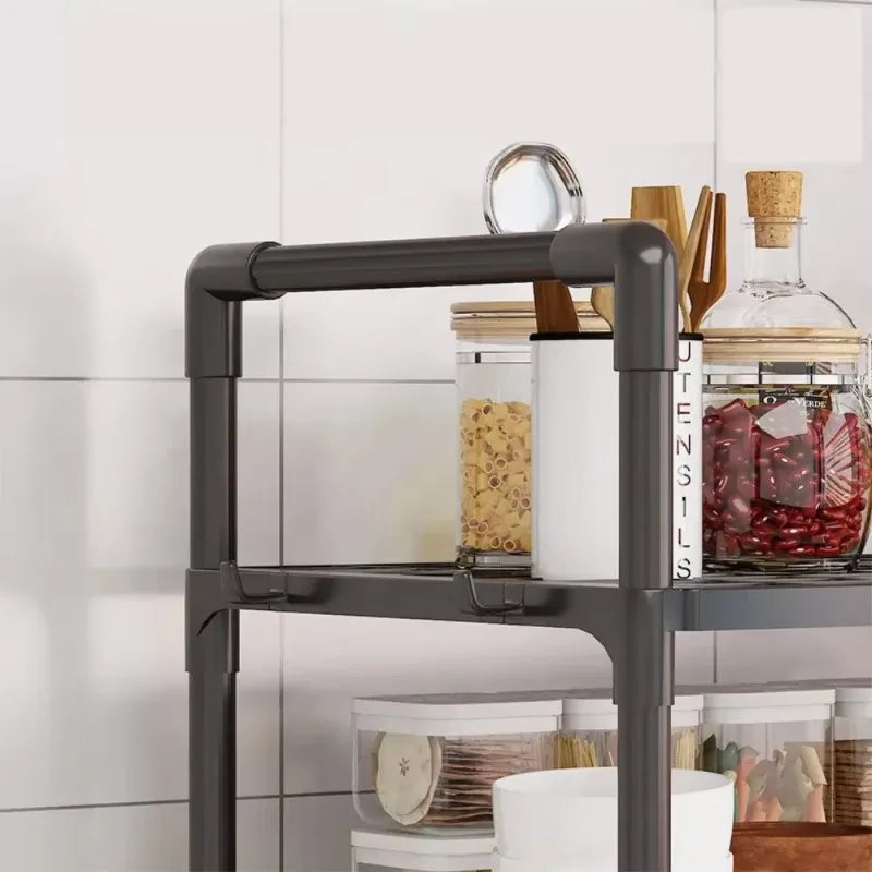2/3-Layer Kitchen Storage Rack Simple Microwave Shelf Space-saving Countertop Tableware Tidying Organizer Kitchen Accessories