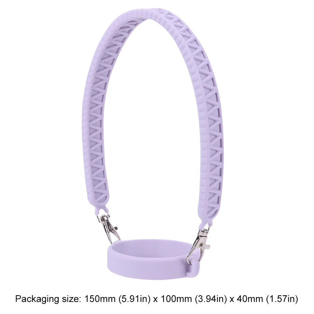 Portable Silicone Water Bottle Handle Fit 8-40oz Bottles Water Bottle Sling Water Bottle Carrier for Stanley Cup Accessories
