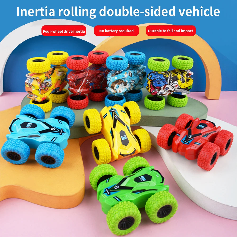 Children's Toys Inertia Double-Sided Stunt Car Toy Car Model Off Road Sliding Tipper