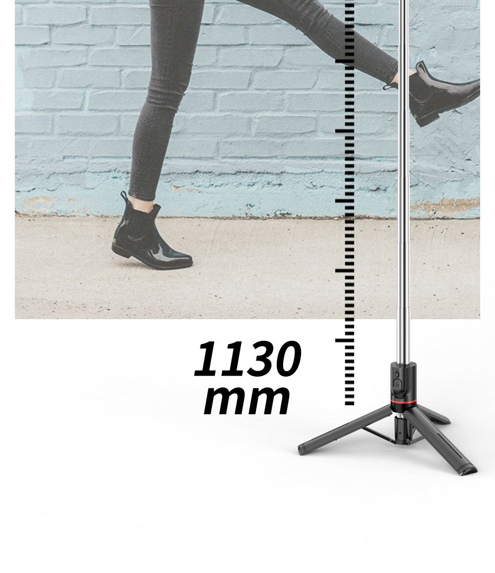 Portable 44 Inch Selfie Stick Phone Tripod With Wireless Remote Control Expandable Smartphone Tripod Stand 360 Degree Rotation Compatible With IPhone 13 12 11 Pro Xs Max Xr X 8 7 6 Plus, Android Samsung Smartphones
