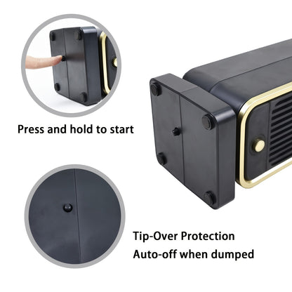 500W Quiet Ceramic Heater with Thermostat - Energy-Efficient, Portable & Safe for Home/Office Use