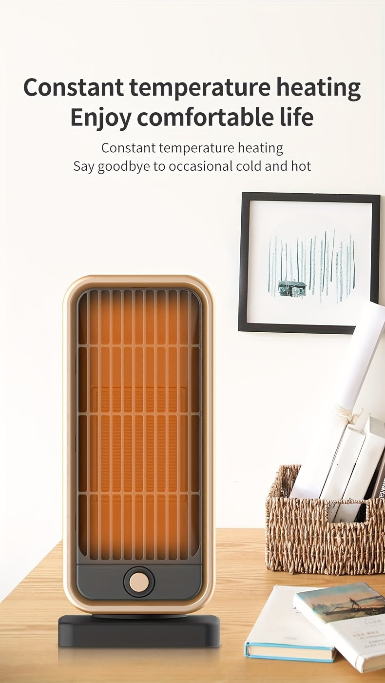 500W Quiet Ceramic Heater with Thermostat - Energy-Efficient, Portable & Safe for Home/Office Use