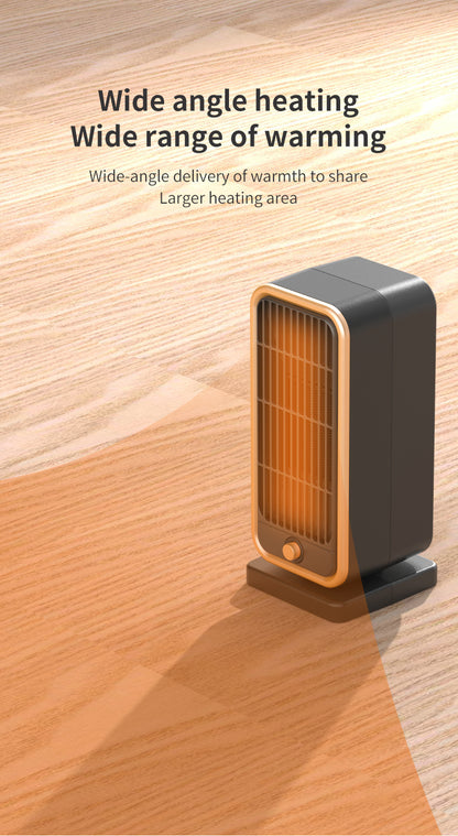 500W Quiet Ceramic Heater with Thermostat - Energy-Efficient, Portable & Safe for Home/Office Use
