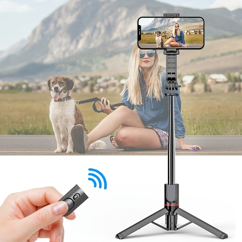 Portable 44 Inch Selfie Stick Phone Tripod With Wireless Remote Control Expandable Smartphone Tripod Stand 360 Degree Rotation Compatible With IPhone 13 12 11 Pro Xs Max Xr X 8 7 6 Plus, Android Samsung Smartphones