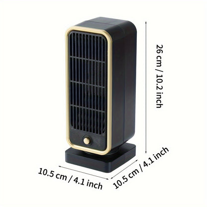 500W Quiet Ceramic Heater with Thermostat - Energy-Efficient, Portable & Safe for Home/Office Use