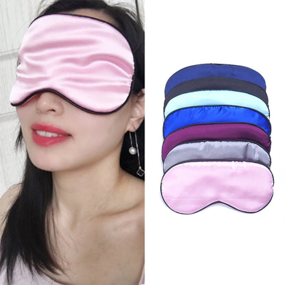 9 Colors Pure Silk Sleep Eye Mask Travel Accessories Padded Shade Cover Travel Relax Aid Blindfold Comfort Sleeping Aids Protect