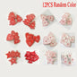 12 Pc/set of Christmas Tree Pendants Wooden Snowflakes Elk, Snowman 2022 New Year Christmas Home Decor Children's Toys and Gifts