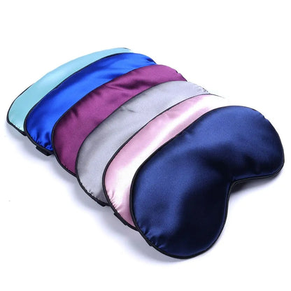9 Colors Pure Silk Sleep Eye Mask Travel Accessories Padded Shade Cover Travel Relax Aid Blindfold Comfort Sleeping Aids Protect