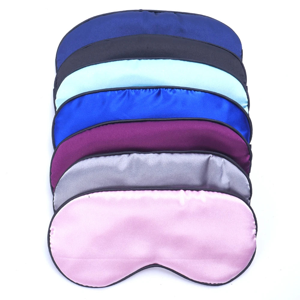 9 Colors Pure Silk Sleep Eye Mask Travel Accessories Padded Shade Cover Travel Relax Aid Blindfold Comfort Sleeping Aids Protect