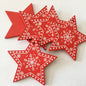 12 Pc/set of Christmas Tree Pendants Wooden Snowflakes Elk, Snowman 2022 New Year Christmas Home Decor Children's Toys and Gifts