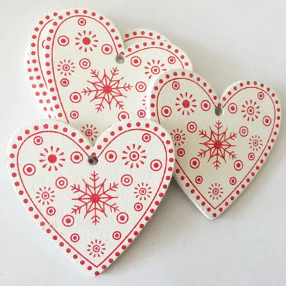 12 Pc/set of Christmas Tree Pendants Wooden Snowflakes Elk, Snowman 2022 New Year Christmas Home Decor Children's Toys and Gifts
