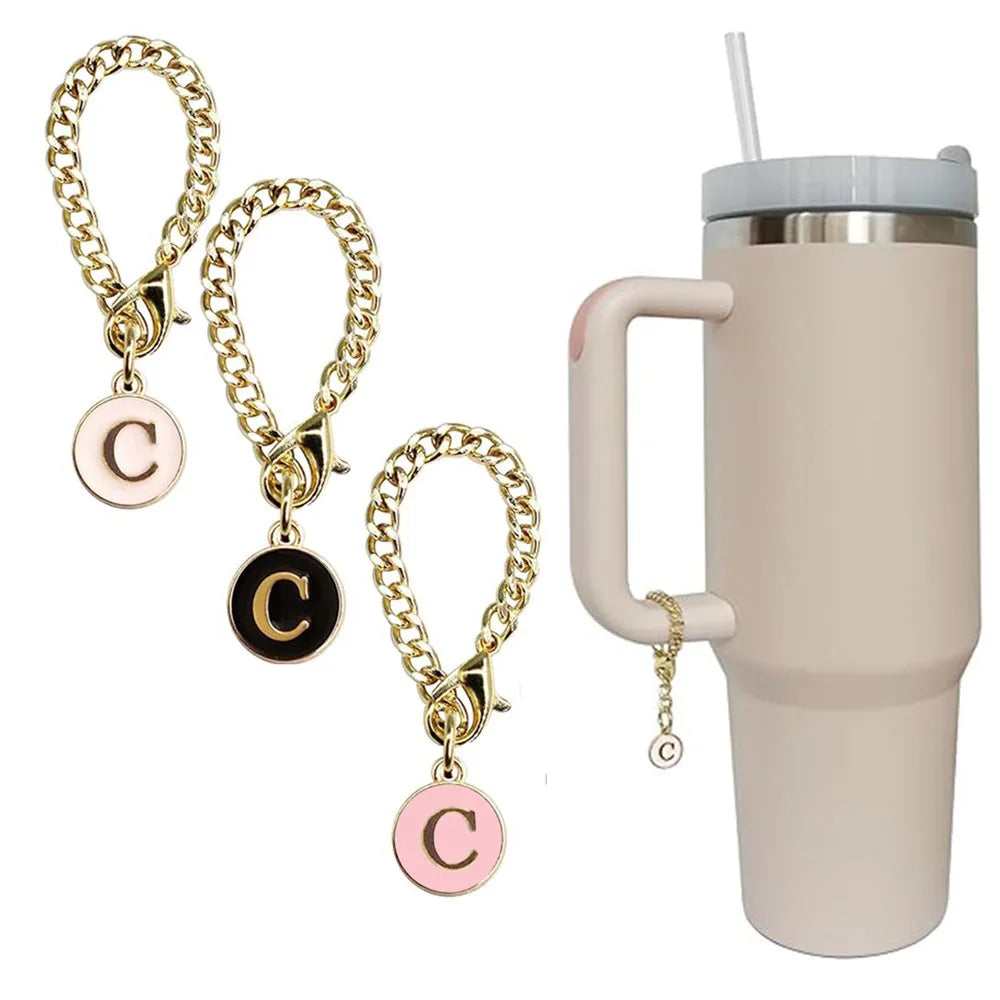 3pcs Letter Charm Accessories for Stanley Cup Initial Name ID Personalized Handle Charm for Stanley 40 oz Tumbler with Handle