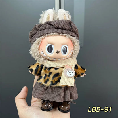 Labubu Bjd  Vinyl Labubu 17cm Doll Cute Replacement Leisure Suit Skirt Plush Toys Clothing Match Delicate Fashion High Quality