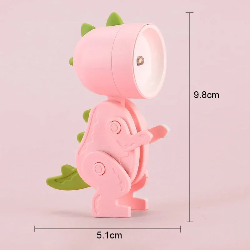 Mini Dinosaur Night Light Battery Magnetic Folding Nights Lamp Bedroom Bedside Table Ornaments Children's Toys LED Night Lights