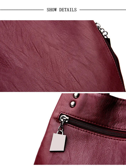 2022 Women Leather Backpacks Multifunction Women Vintage Shoulder Bag Ladies Rucksack Large Capacity Travel Bag Sac A Dos Preppy