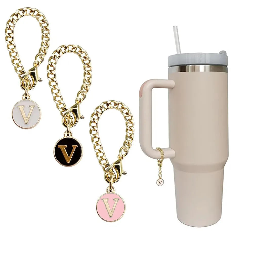 3pcs Letter Charm Accessories for Stanley Cup Initial Name ID Personalized Handle Charm for Stanley 40 oz Tumbler with Handle