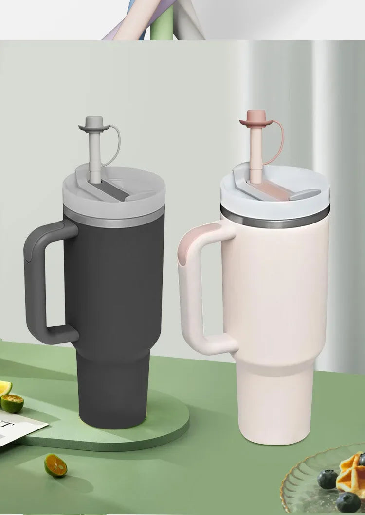 Replacement Long Silicone Straw with Straw Cover Compatible with Stanley 40/30 Oz Cup Tumbler for Stanley Accessorie Drink items