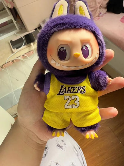 Labuibu Only Selling Clothes 17cm First Second Generation Labubu Basketball Clothes Cute Doll Decoration Handmade Doll Clothes