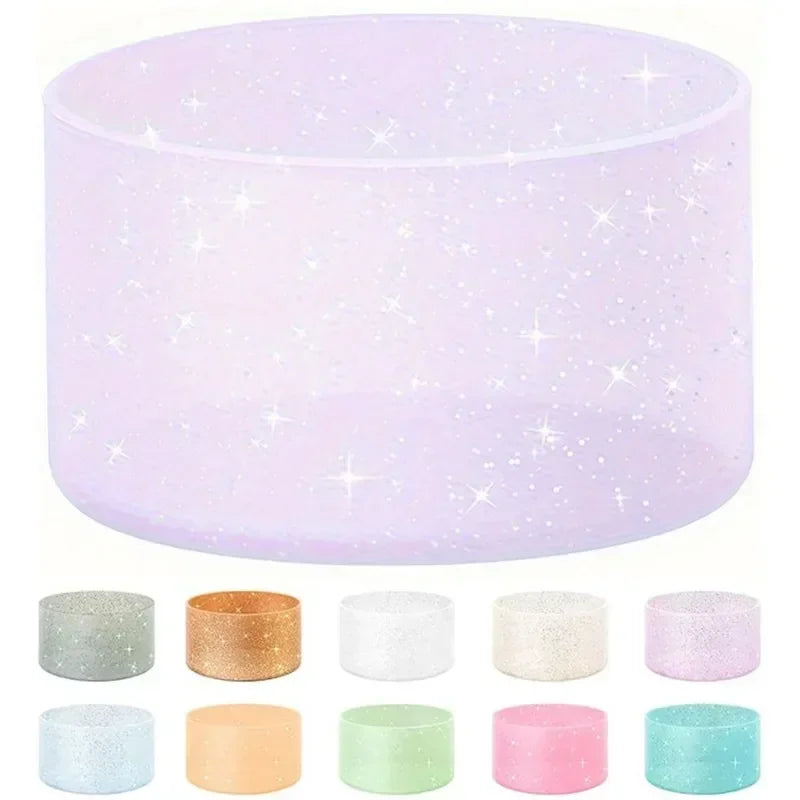 Silicone Glitter Bottle Bottom Sleeve Cup Accessories Anti-Slip Water Bottle Pad Heat Insulation Sports Cup Cover for Tumbler
