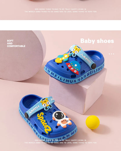 EVA ultra light boys and girls baby and toddler anti slip hole shoes children's sandals astronaut UFO sandals slippers