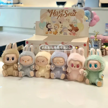 Labubu V2 Sitting Party Blind Box Cartoon Cute Anime Action Model Desktop Decoration Gifts