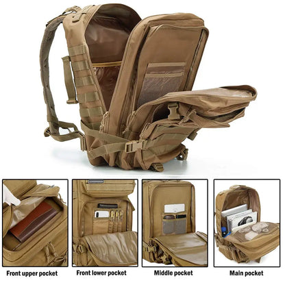 45L Man Tactical Backpacks HkingTraveling Bags Survival Outdoor 3P Assault Pack EDC Molle Pack For Trekking Hunting Bag