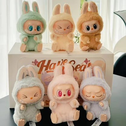 Labubu The Monsters Have A Seat Series Vinyl Doll Pink Green Pendant Action Figurine Model Collectible Festival Gift