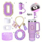 6PCS Cup Accessories Set for Stan ley Cup 40oz tumbler with handle Including Silicone Straw Topper and Boot, Spill Proof Stopper