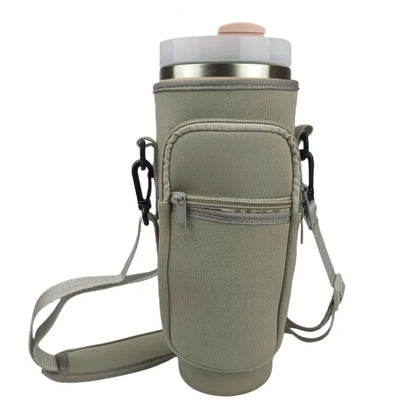 Water Bottle Carrier Bag with Phone Pocket for Stanley Cup 40 oz, Water Bottle Holder Adjustable Strap Stanley Cup Accessories