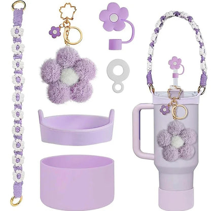 Stanley Cup Accessories Set Including Silicone Straw Cover, Silicone Boot, Water Bottle Handle Strap