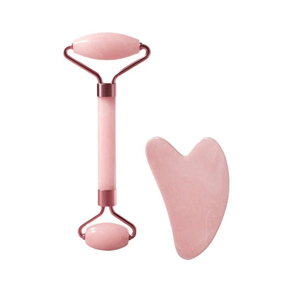 Resin double head roller massager heart-shaped face and eye massage scraping Combination set massage roller