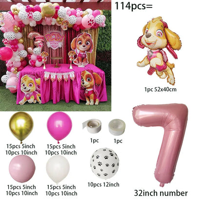 Pink Paw Patrol Dog Chase Skye Marshall Animal Shaped Aluminum Balloon Boys and Girls Birthday Party Decorations Children's Toys