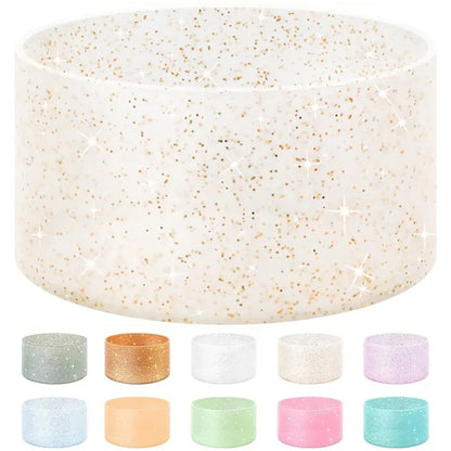 Silicone Glitter Bottle Bottom Sleeve Cup Accessories Anti-Slip Water Bottle Pad Heat Insulation Sports Cup Cover for Tumbler