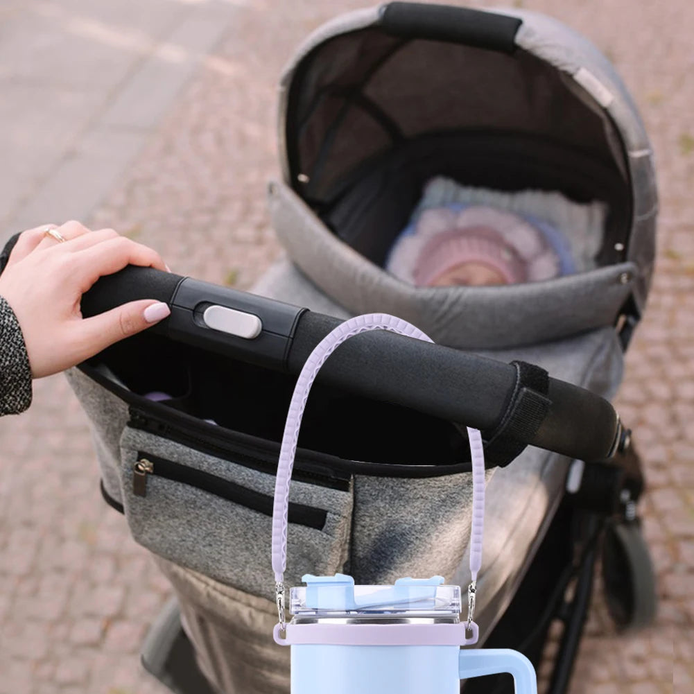 Portable Silicone Water Bottle Handle Fit 8-40oz Bottles Water Bottle Sling Water Bottle Carrier for Stanley Cup Accessories