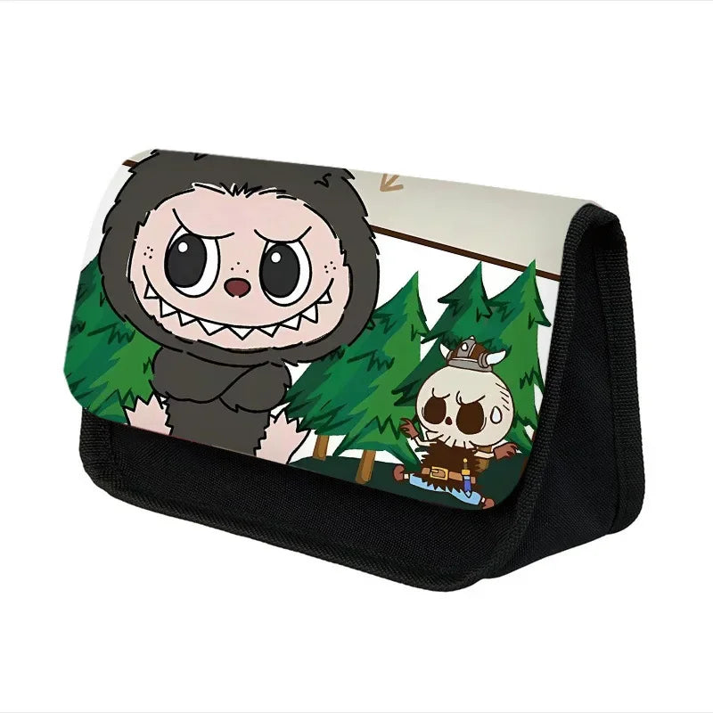 Labubu Pencil Cases Kawaii Large Capacity Pencil Storage Bag Student Stationery Organizer Pouch School Office Supplies Kids Gift