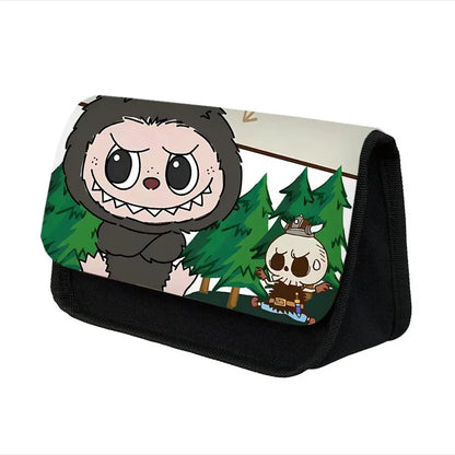 Labubu Pencil Cases Kawaii Large Capacity Pencil Storage Bag Student Stationery Organizer Pouch School Office Supplies Kids Gift