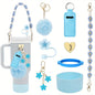8PCS Cup Accessories, Set includes Water Bottle Handle Strap, Siliocne Boots, Lipstick Sleeve Pouch Straw Cap Cover for Stanley