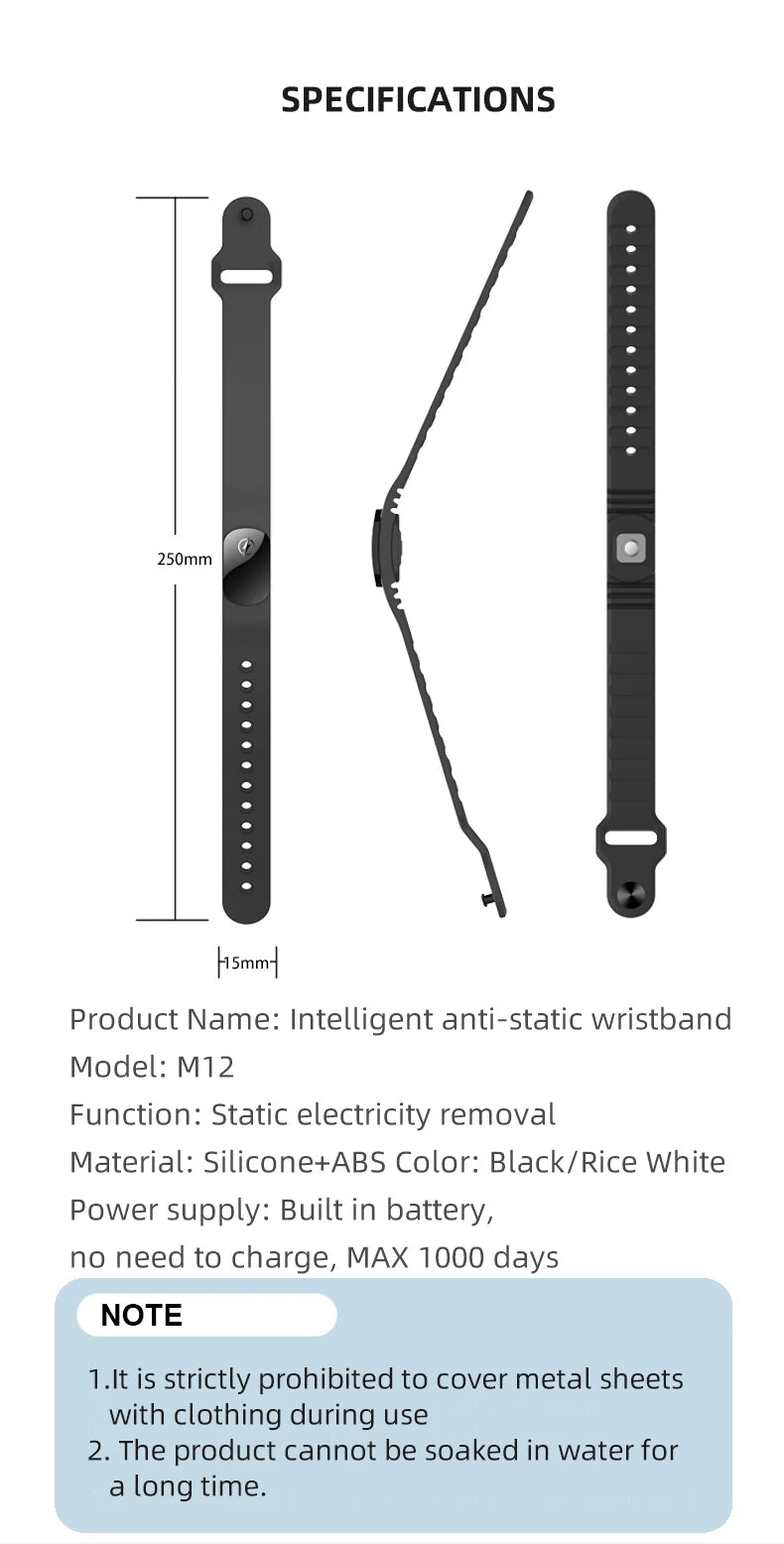 Anti Static Wristband Antistatic Wrist Strap Safe Anti-static Bracelet Electrostatic Remover Ring Electrostatic Release Device