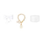 3pcs Accessories Set for Stanley Tumbler with Handle 1cm Straw Topper Cover Diamond Butterfly Charm Glitter Silicone Boot-White