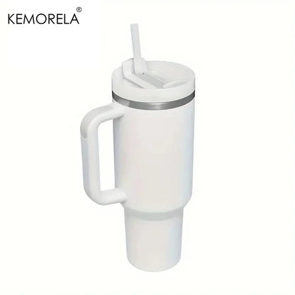 KEMORELA 30&40 oz Tumbler With Handle Lid Straw 887/1182ML Stainless Steel Water Bottle Vacuum Thermos Cup Travel Car Coffee Mug