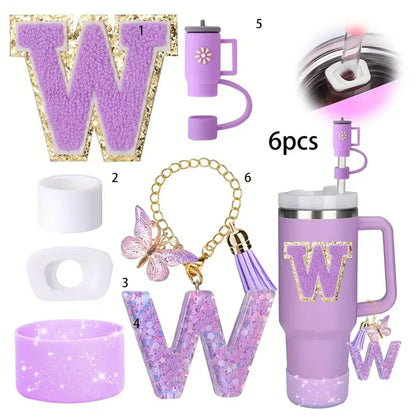 6pcs Silicone Stanley Cup Accessory Set suitable for Stanley Cup 40oz glass with handle