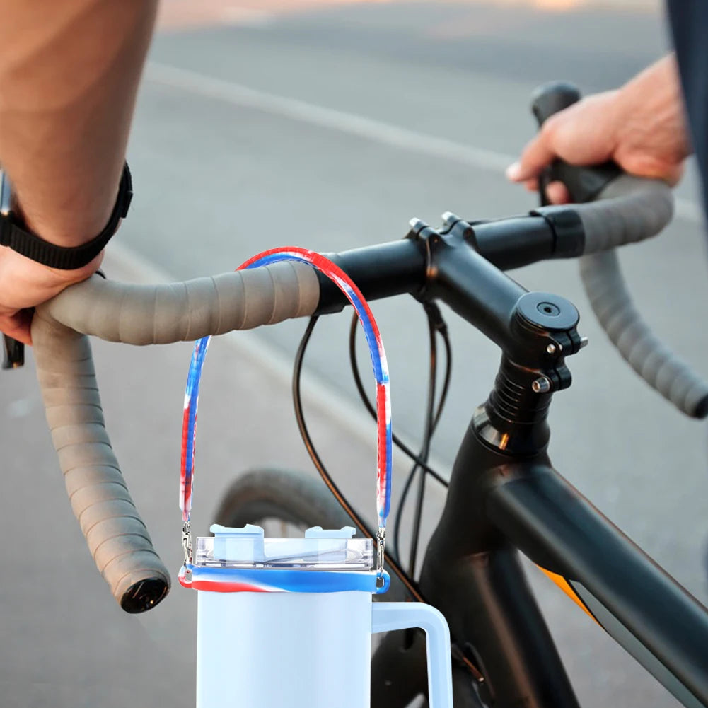 Portable Silicone Water Bottle Handle Fit 8-40oz Bottles Water Bottle Sling Water Bottle Carrier for Stanley Cup Accessories