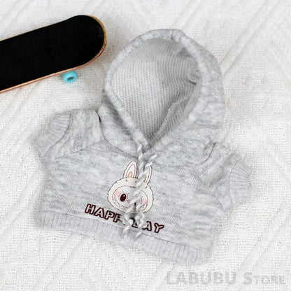17cm Labubu Outfit Clothes Hoody Jeans Leisure Sports Set Kawaii Decor Ropa Labubu Accessories Doll Little Clothes DIY Kids Gift